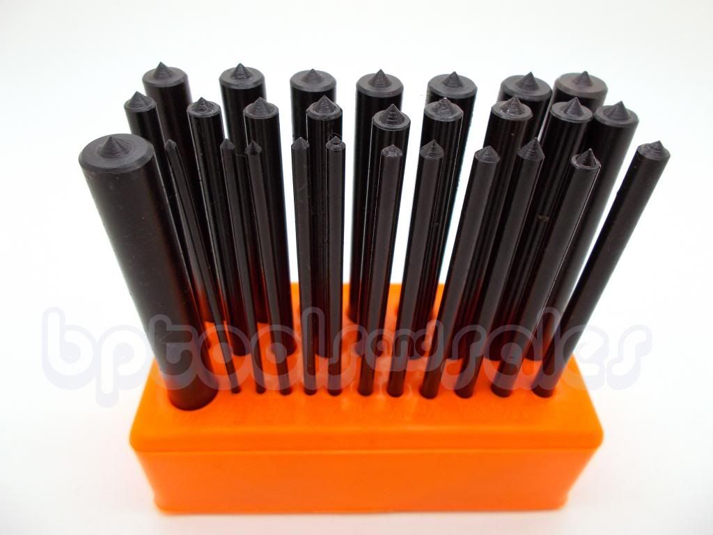 28pc. CENTER PUNCH Set Steel Transfer Punch Machinist Thread Tool Kit