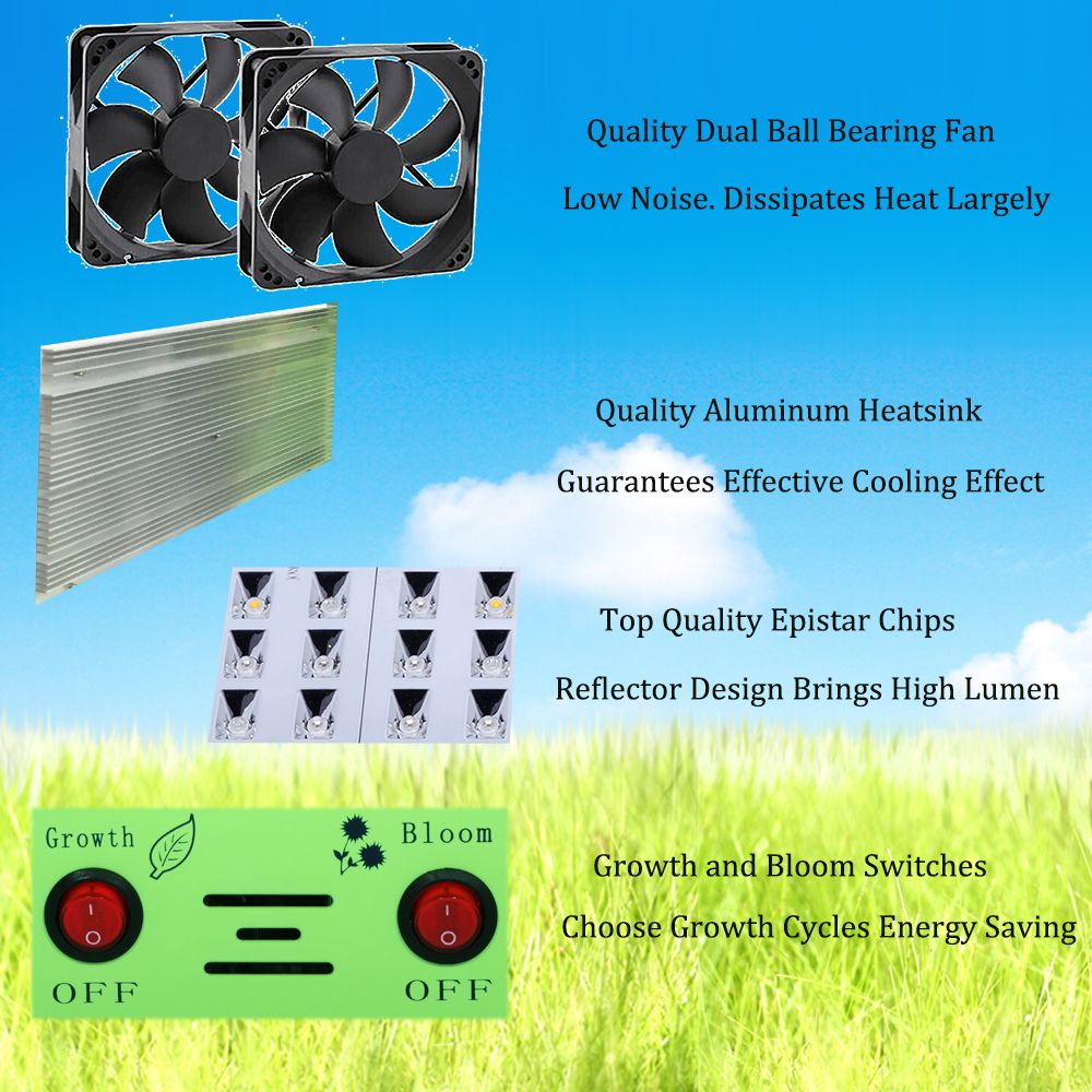 Reflector 144 LED Grow Light Plant Lamp and 4'×2'×5' Indoor Grow Tent