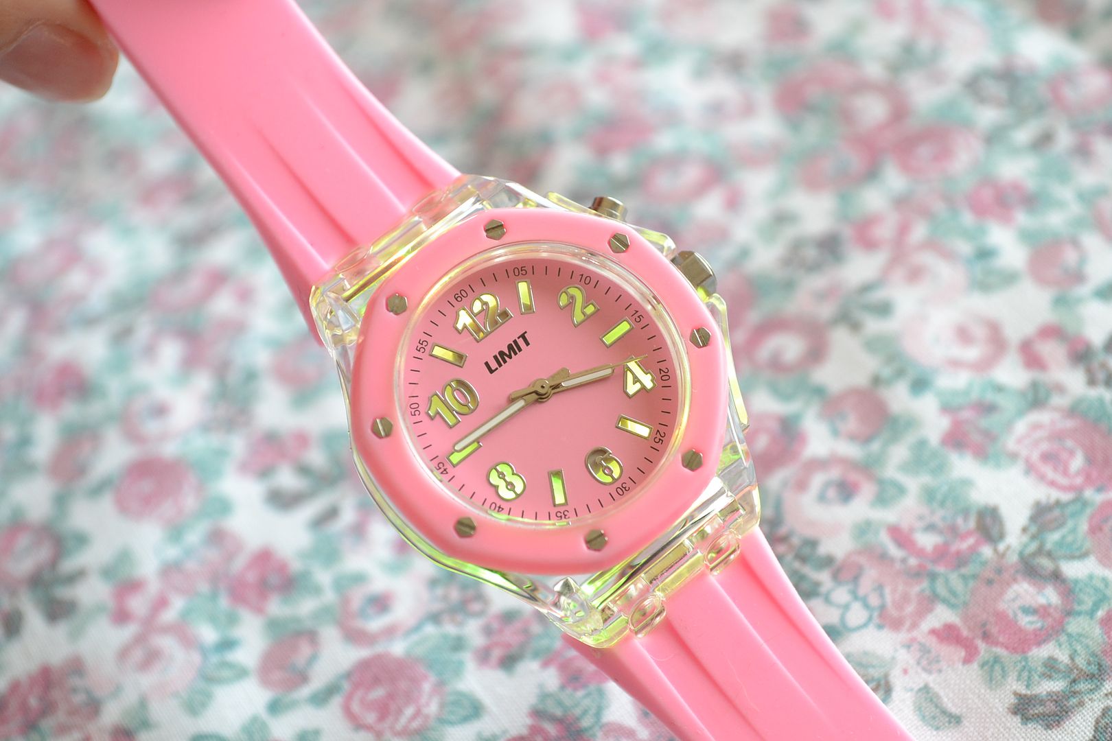 limit strobe watch, pink watch