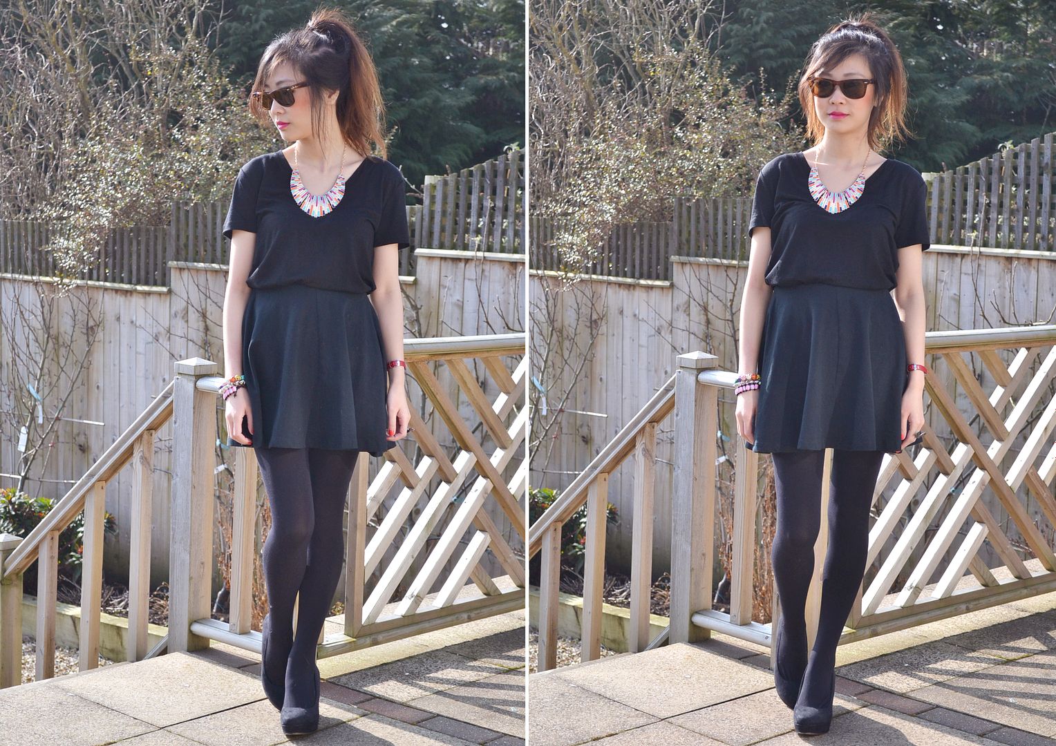 ways to wear skater dress, ways to style black skirt