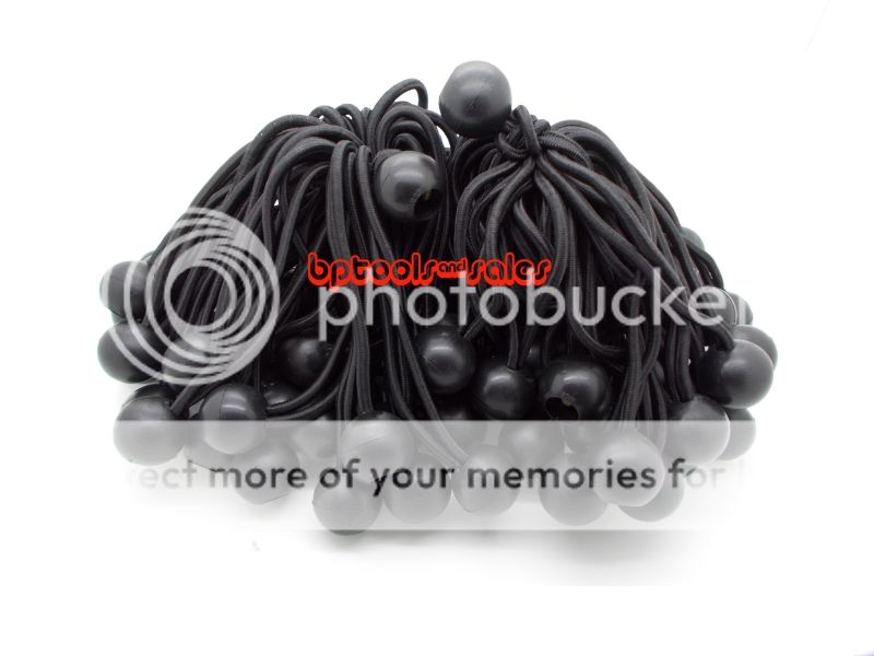 100 9" Black Ball Bungee Cord Tarp Bungee Tie Down Strap Bungi Canopy Straps