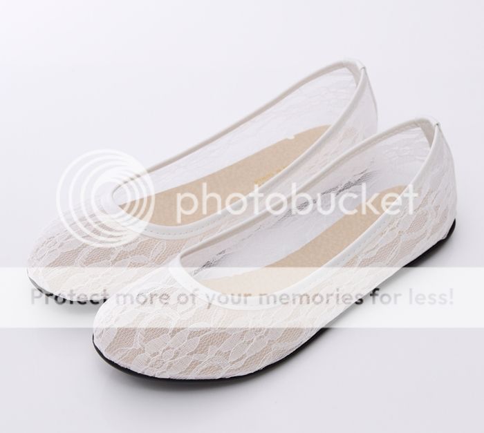 BN Womens Lacey Dreamy Wedding Ballet Flats Ballerina Comfy Shoes White ...