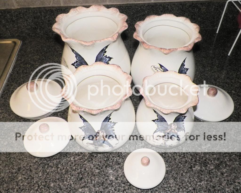 New Kitchen Fairy 4pc Canister Set Cookie Jars Amy Brown Retired Collection
