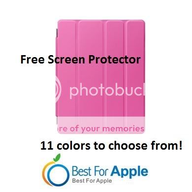 Slim Magnetic Smart Cover Case For Apple New iPad 3, 2(Pink)  