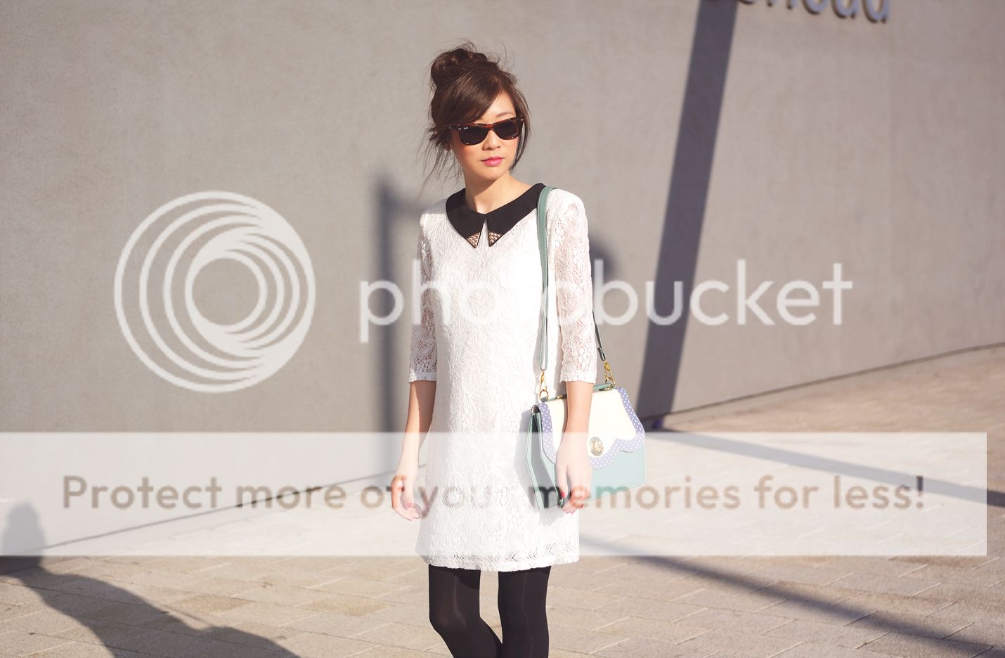 white lace dress with collar, white dress, style blogger uk